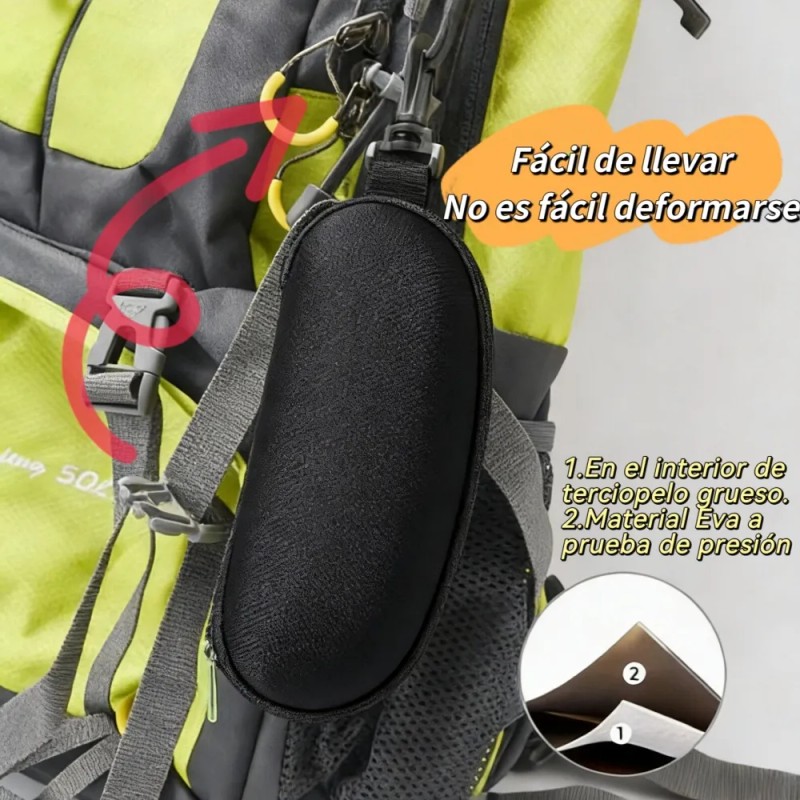 3pzs Estuche Lente De Sol Rígido Impermeable + 3 Paño