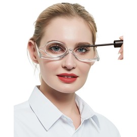 AEZUNI Makeup Reading Glasses for Women Magnifying Flip Down Cosmetic Readers 1.00 1.50 2.00 2.50 3.00 3.50 4.00 5.00 6.00 (Clear,3.5)