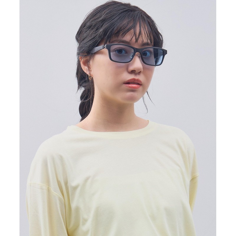 [ゾフ] ウェリントン型 サングラス｜ レザー調 ラバーテンプル ズレ落ちにくい ユニセックス 男女兼用 ズレ落ち防止 紫外線対策