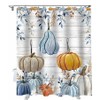ZCHOMI 12PCS Fall Pumpkin Shower Curtain Hooks, Autumn Harvest Thanksgiving