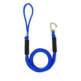 DockMoor Dock Lines for Boats 4-5.5 feet Mooring Ropes with Bungee Cord Built-in Boating Accessories (Hook Blue-4)