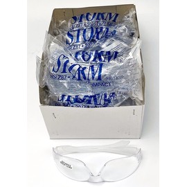 Storm Safety Glasses, Ansi Z87, High Impact, Anti-Scratch, Anti-Fog, UV Protection - Box of 12 Pair