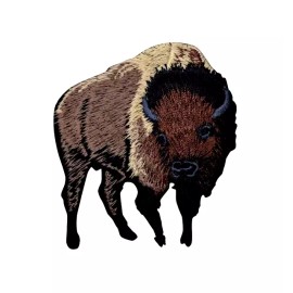 Unbranded Iron on patch applique Brown Buffalo American Bison  2-3/4" H x 3" W