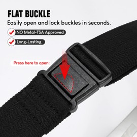 VONMELLI 2 Pack Elastic Stretch Belts for Women Men, Invisible No Show Women's Belts for Jeans Pants with Flat Buckle Plus Size, Black Navy