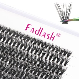Individual Lashes Fadlash Cluster Eyelashes Extension 40 Root 0.07mm D Curl 11mm Single Length Eyelashes Individual Cluster Lashes Self-Application DIY Lashes Extensions
