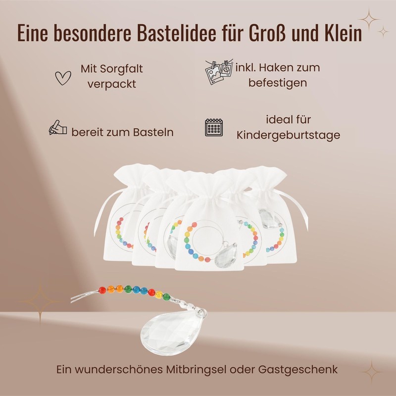 MilaBoo® Sonnenfänger Kristall Bastelset – DIY Suncatcher 6er Set oder