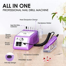SUBAY- Máquina pulidora eléctrica para uñas Subay Professional Finger Toe Nail Care Kit de manicura y pedicura eléctrica N