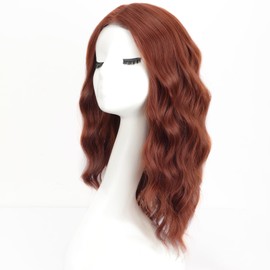 AISI HAIR Auburn Wig for Women Medium Length Wave Curly Glueless Synthetic Heat Resistant Hair Wigs for Daily Party Cosplay