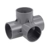 sourcing map 4-Way Elbow PVC Pipe Fitting Furniture Grade 50mm