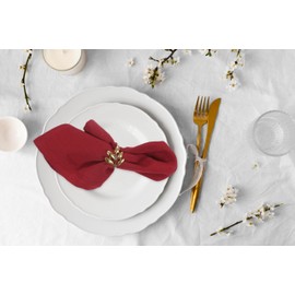 ANA Cloth Napkins Set of 6 (17.5x17.5 inch 100% Cotton Dinner Napkin Washable Hotel Quality Reusable Kitchen & Table Linen for Fall Thanksgiving Family Dinners Weddings & Everyday Use - Red