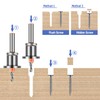Mesee 5 Pieces Countersink Drill Bits with Depth Stop, 8mm