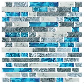 STICKGOO 10-Sheet Peel and Stick Backsplash Tiles Blue, Self Adhesive Kitchen Backsplash in Sapphire (Thicker Design)