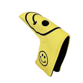 Putter Cover Headcover Odyssey 2 Ball Magnetic Fit Scotty Cameron Odyssey Pin Type Center Shaft Mallet Smile Black Yellow White (Yellow, Pin Type)
