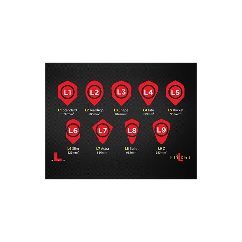 1 SET L STYLE CHAMPAGNE DART FLIGHTS SLIM RED