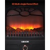 Electric Fireplace Heater 22.8 Inch 1500W Adjustable Flames Freestanding for