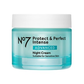 No7 Protect & Perfect Intense Advanced Night Cream - Hydrating Face Moisturizer for Anti Aging - Contains Vitamin E & Shea Butter For Glowing Results using Collagen Peptide Technology (1.69 fl oz)