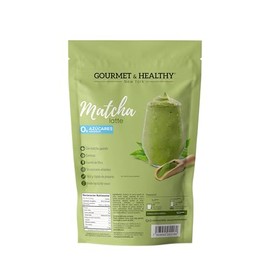 Matcha Latte 0% Azúcar. Gourmet & Healty New York. 600g. Matcha japonés en bebida cremosa, ligera y sin azúcar, no contiene lactosa y endulzado con ingredientes sin calorías.