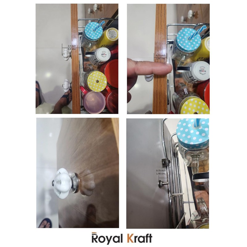 Royal Kraft Vintage Grey Painted Ceramic Pull Knobs for Kitchen