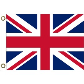 UK Union Jack Flag, 150 cm x 90 cm / 90 x 150 cm, Weatherproof & Durable, Polyester with Two Eyelets