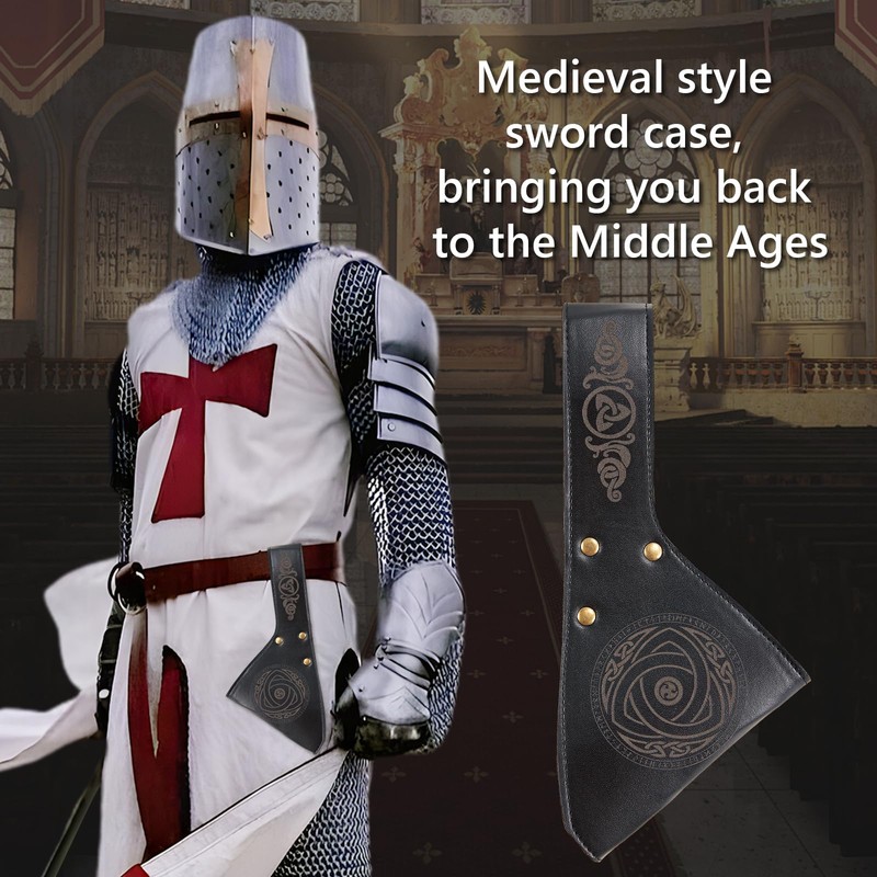 Universal Sword Belt Leather Frog - Holster fits Medieval Swords