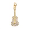 KitBeads 10pcs Cubic Zirconia Guitar Charms 18k Gold Plated Music