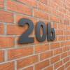 Cleverry House Number, 20 cm High, Anthracite RAL 7016, Powder-Coated