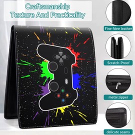 Boys Wallet Gifts for Gamers Boys Gamepad Leather Wallets Credit Id Card Cash Holder Rfid Blocking Zipper Aesthetic Wallets With Coin Pocket Id Window Teen Gaming Wallets for Gamers Men Boys Teenager