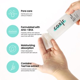 coxir AHA + BHA Pore Clearing Toner l All Skin Types, Purifying, AHA, BHA, Daily Pore Care,k Beauty Skincare [150ml,5.07fl.oz]
