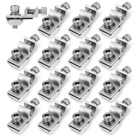 Tolare 16 Pcs Solar Panel Grounding Lugs, Stainless Steel, Silver, MOUNT BRACKET, Solar Grounding Clips