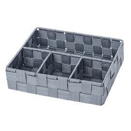 WENKO storage basket Adria Klein - bathroom organizer, 26 x 6.5 x 17 cm, gray
