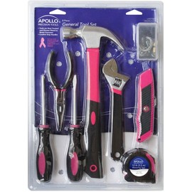 Apollo Precision Tools DT1043NP 8-Piece General Tool Kit - Pink