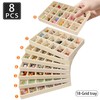 MINIBIGBOX 144 Grid Earring Organizer 8 Pack Jewelry Trays Stackable