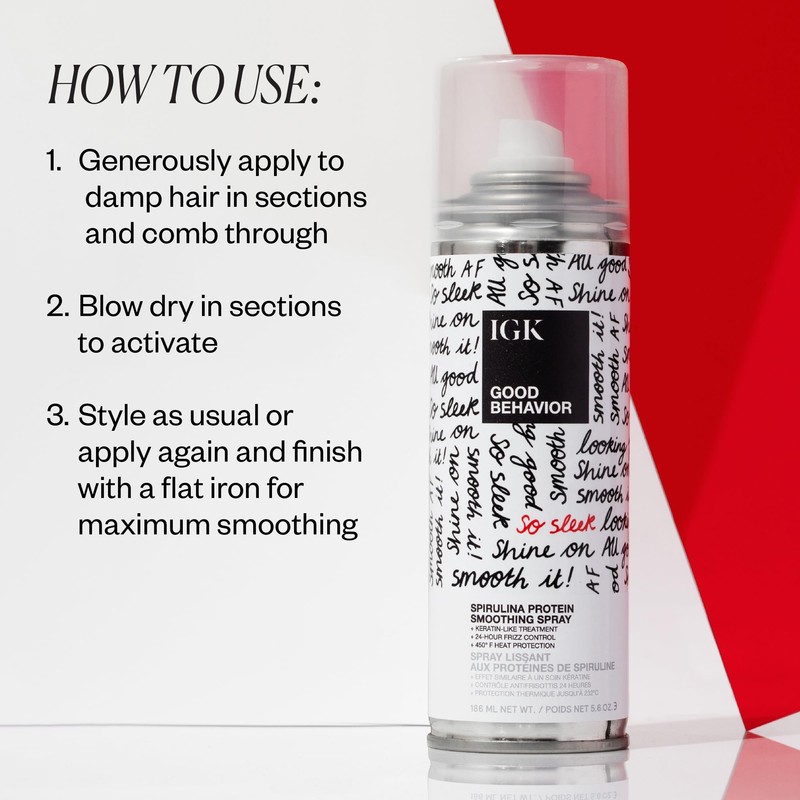 IGK GOOD BEHAVIOR Spirulina Protein Smoothing Spray | Frizz Control