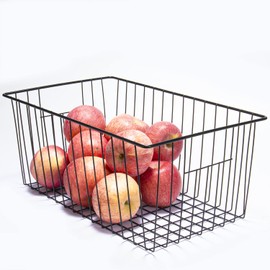 Nprohuge Freezer Organizer Bins, Upright Freezer Baskets for 16, 17, 21 cu.ft Standup Freezer, Durable Freezer Organizer Fully Use Space Improve Air Circulate, 6Pcs, Black