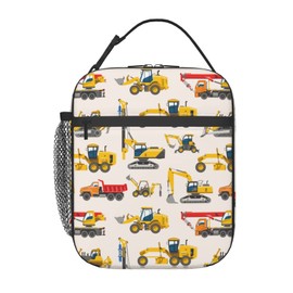 Gianlaima Construction Excavator Bulldozer Construction Vehicle Lunch Bag Portable Insulated Lunch Bag Reusable Cooler bag For Women Men Adults Work Picnic Camping