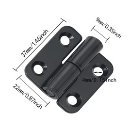 ITROLLE 2PCS 304 Stainless Steel 1.5Inch Left Handedness Lift Off Hinges with Screws Detachable Slip Joint Small Flag Hinges Rising Butt Door Hinges, Matte Black