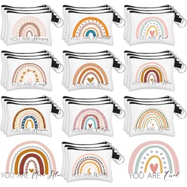 Sweetude 30 piezas de monedero cristiano pequeño para mujer, a granel, día de la madre, iglesia, regalo inspirador arco iris, versículo de la Biblia, 
