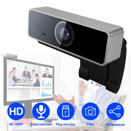 FHD 1080P USB PC Webcam with Auto Focus Microphone 60-Degree Widescreen for Desktop & Laptop for Live Streamingcolor: Black Color