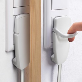 Schuko Plug, Flat Flat Plug, Angled Plug 230 V, Power Plug with Folding Handle, Protective Contact Plug, Splash-proof and Durable, IP44, Shatterproof, White, 4 Pieces, White