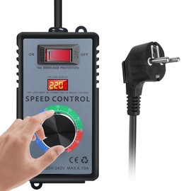 Vmxlso Speed Regulator 230 V, SCR Voltage Regulator, AC 220 V 10 A Peak Power 4000 W, Speed Controller Motor Use, with Overload Protection, Voltage Regulator 230 V for Angle Grinder Blower Hand Drill