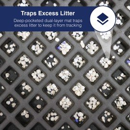 Fresh Kitty Original Premium Durable Grate Litter Cat Mat, Large, No Phthalate, Water Resistant, Traps Litter from Box and Cats, Scatter Control, Mats Soft on Kitty Paws, Easy Clean Mats – 24”x28”