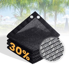 VICLLAX 30% Sun Shade Cloth Greenhouse Netting Outdoor Privacy Screen Mesh with Grommets for Garden, Patio, Pergola, Plants, 3×6 FT, Black