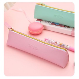 Cat Sennin Pencil Case, Pen Case, Pen Holder, Leather, Pencil Holder, Pen Pouch, Simple, School Entrance, Stationery, Small Items, Slim, Large Capacity, Zipper Included, Pencil Case, Pink, Pen Case