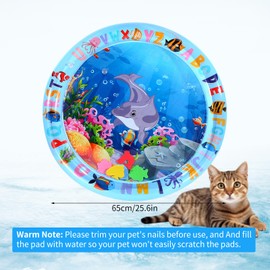 YumSur Sensor Water Playmat, Thickened Water Sensor Play Mat For Cats, Playmat With Fish, Interactive & Portable Play Mat, Soothing Sensation Comfortable Dog Bed Mats (Style05)