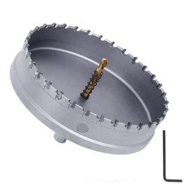 GUICGOC 165mm / 6.5 inch Carbide Steel Hole Saw Drill Bit for Stainless Steel, Aluminum, Iron, Metal, and Wood