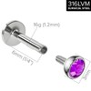 Bling Piercing 3pc 16g 1.2mm 6mm Labret Bar Stud Lip