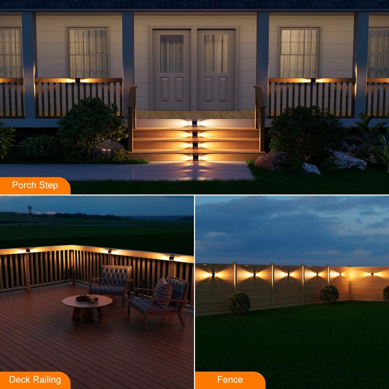 16 Pack Warm White Solar Powered Stair Lights for Outside