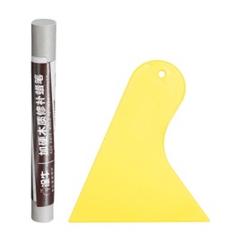 HARFINGTON Wood Filler Sticks Wood Furniture Scratch Repair Filler Sticks Furniture Touch Up Markers with Yellow Scraper for Wood Holes Wood Floor Table Door Cabinet, Light Grey