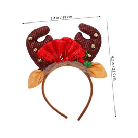 TOVINANNA Christmas Reindeer Antlers Headband with Bells Sequin Elk Hair Band for Women and Boys and Girls Festive Party Accessory for Holiday Celebrations and Costume Events