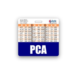 PCA Badge Buddy Horizontal w/Height & Weight Conversion Charts (Standard, Navy)